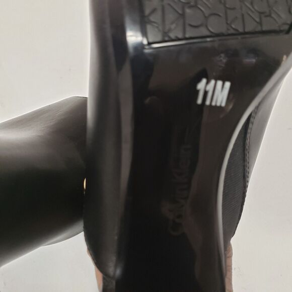 Calvin Klein Women’s Open Toe Mule Chunky Heel Snakeskin Accent Size 11M NWOB - Picture 9 of 14